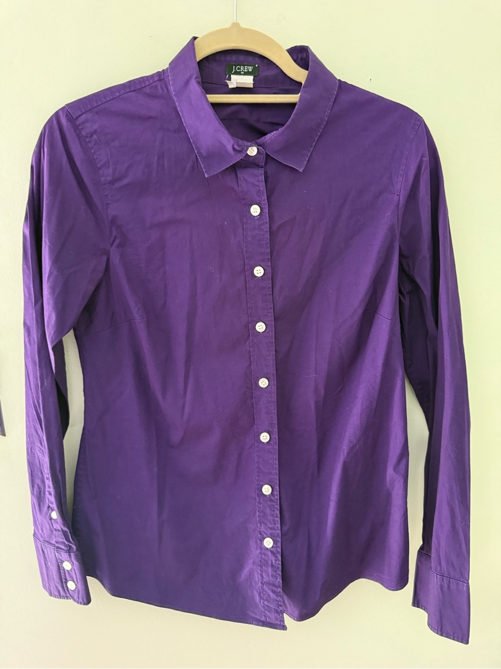 J Crew Deep Purple Tapered Stretch Button Down Shirt M